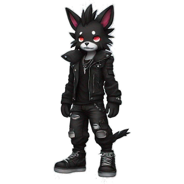 Dark Punk Edgy Cool FurSona Fakemon Full Body emoji