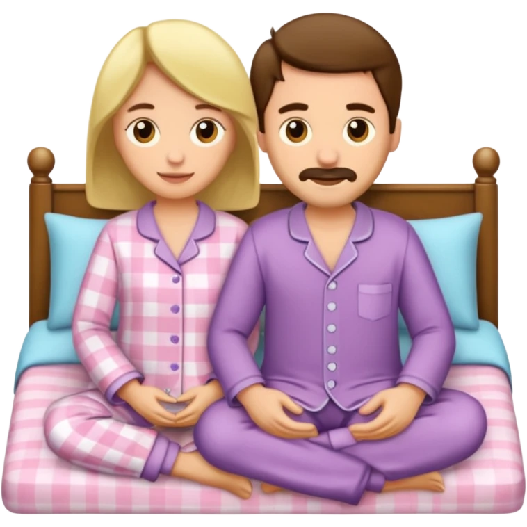 Pareja con pijamas emoji