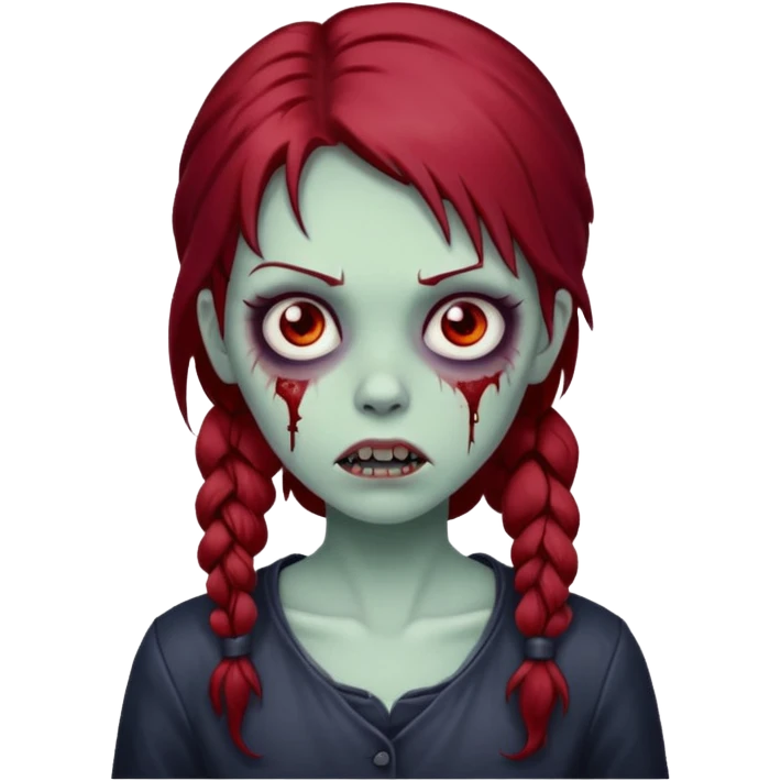 zombie girl with dark red hair emoji