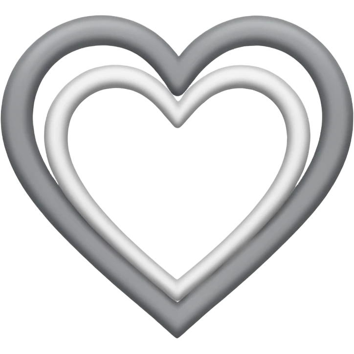 Gray and white double heart emoji