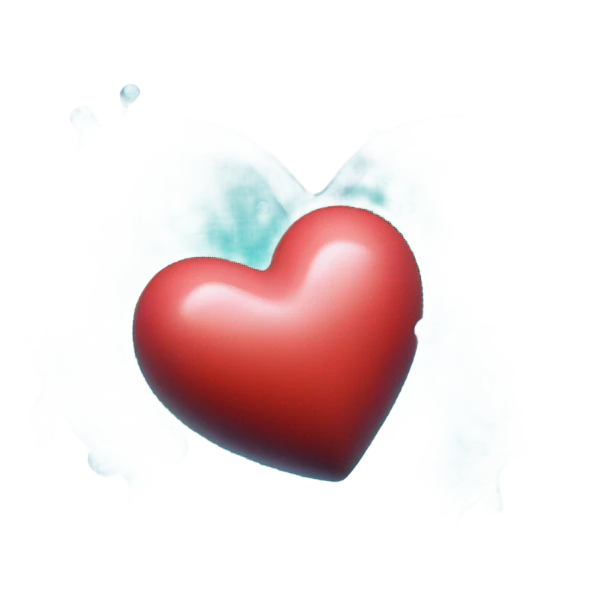 Heart in water emoji
