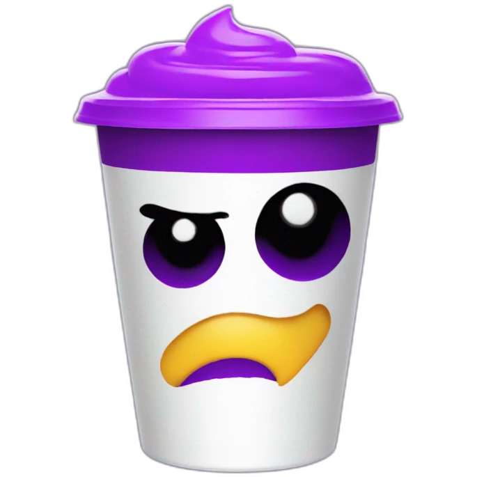 mysterious purple drink in a plastic white cup emoji