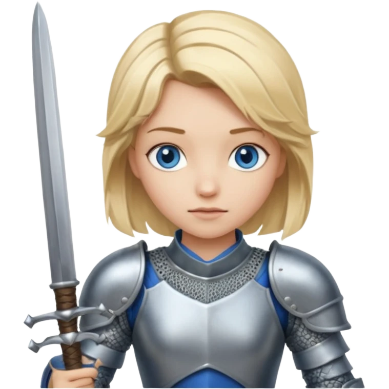 金发蓝眼穿着铠甲击剑的女孩emoji emoji