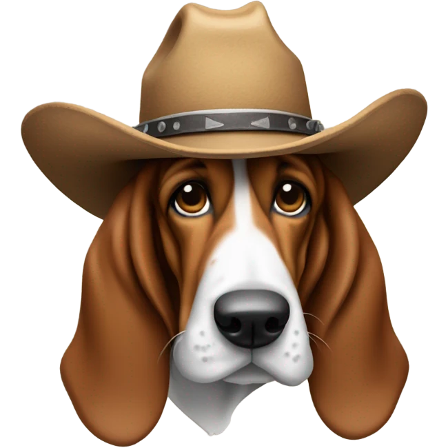 Basset hound with cowboy hat emoji