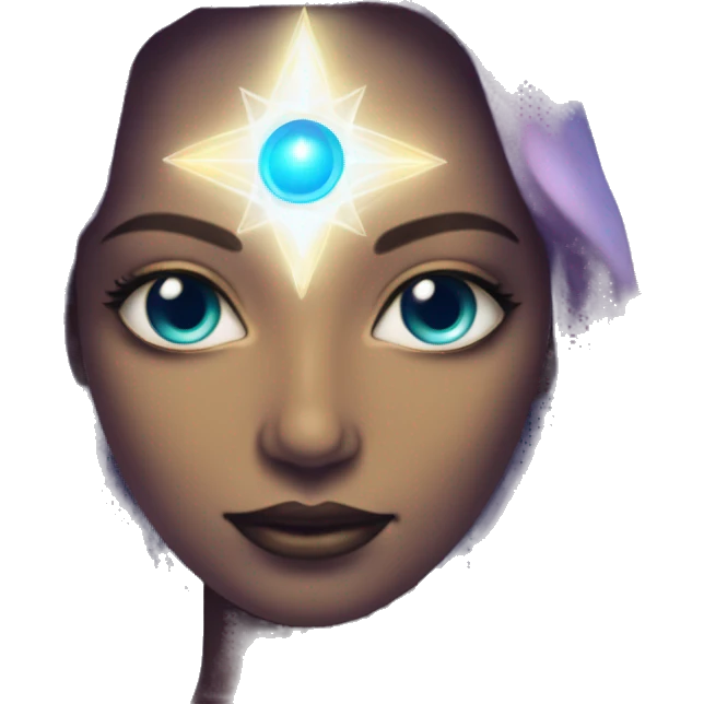 Pleiadian radiant glowing diva woman female third eye emoji