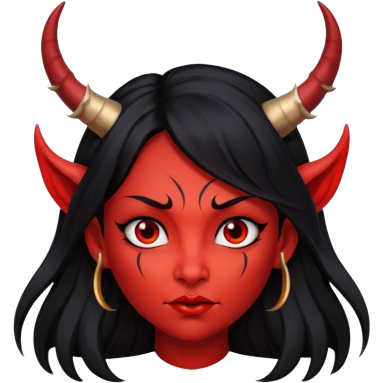 long hair devil girl emoji