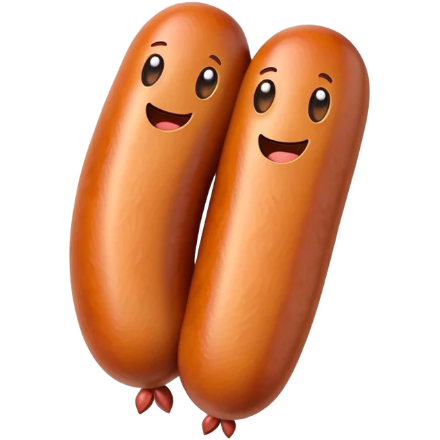 two sausages  hugging each other emoji