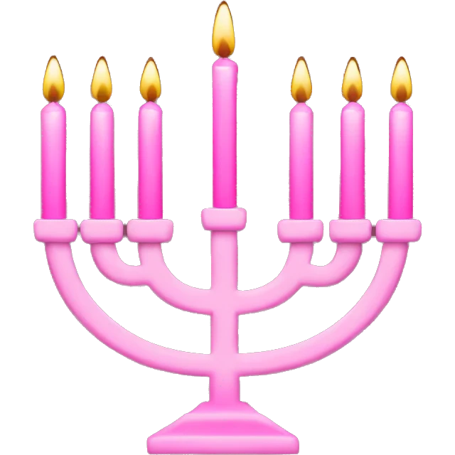 Pink menorah emoji