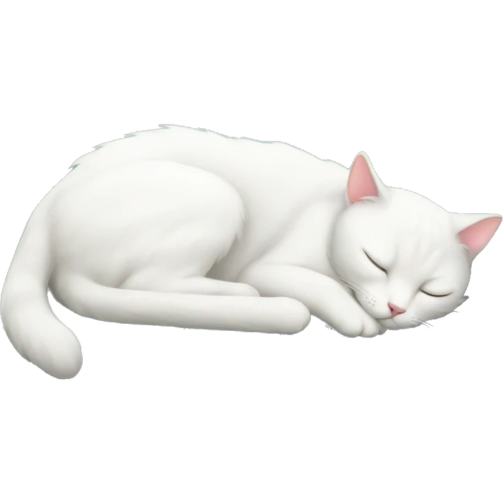 White cat sleeping on a couch  emoji