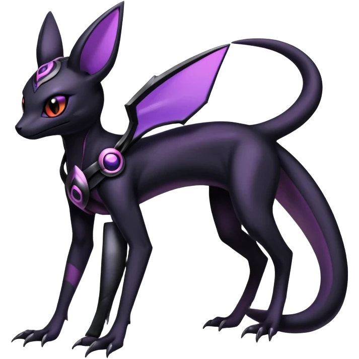 Shiny Dark Edgy Gothic Gloomy Futuristic Salandit-Umbreon-Espeon-Hybrid (Full body) emoji