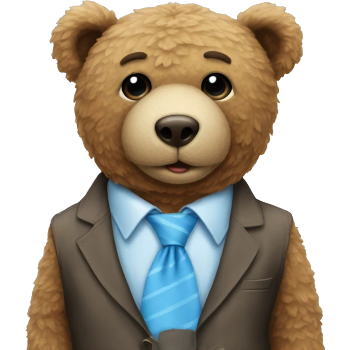Sky, blue tie, teddy bear emoji