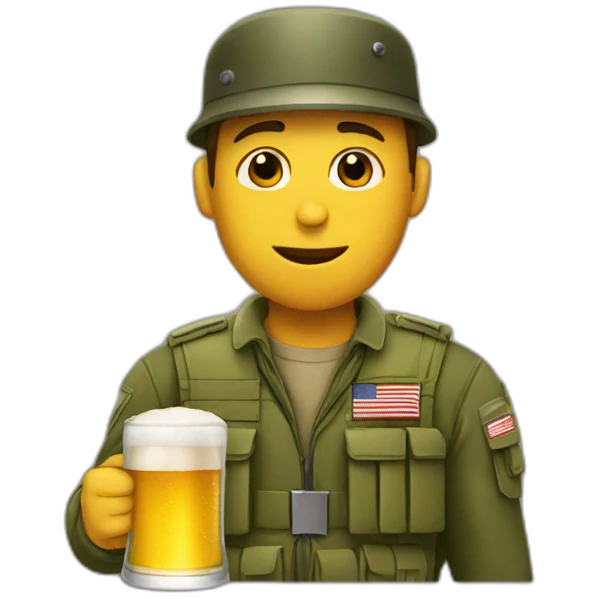 Soldier drinking beer emoji
