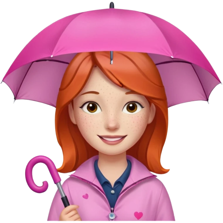 Girl with pink umbrella emoji
