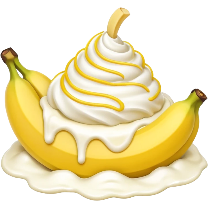 Banana covered in cream emoji