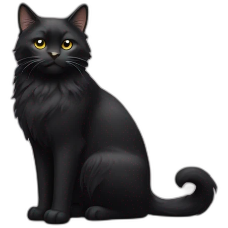 norwegian forest black cat emoji