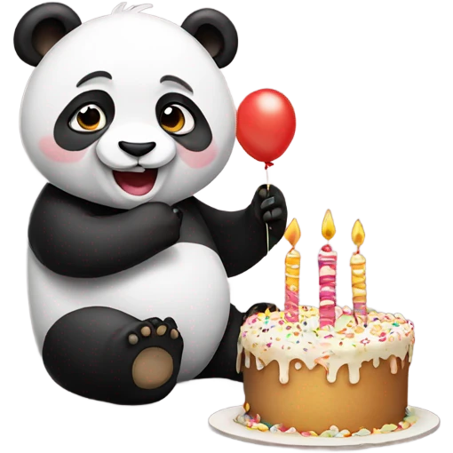 Panda celebrating birthday  emoji
