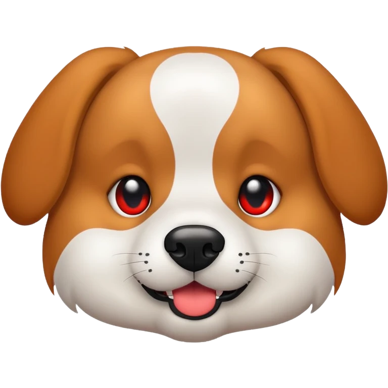 dog with red collar closeup with black eyes emoji
