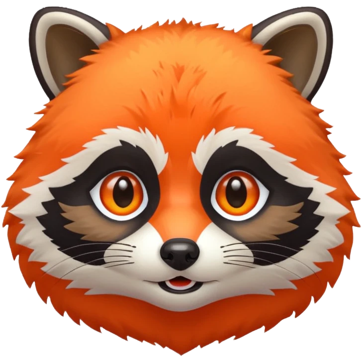 Neon  Orange Racoon face emoji