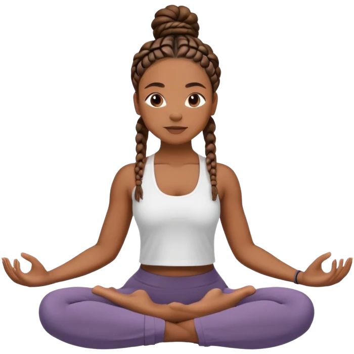 Black woman with braids doing yoga emoji