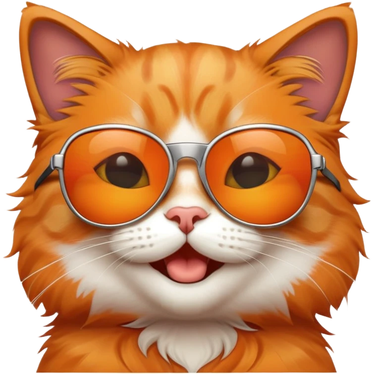 happy cat relaxing wearing sunglasses emoji