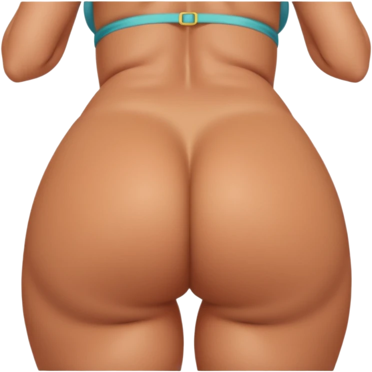 woman facing away from camera, big-round buttcheeks, butt out and showing in its entirety emoji