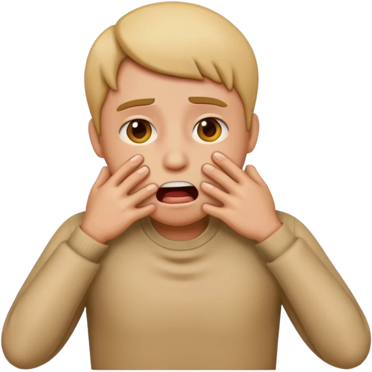 Make an emoji that looks stressed and is choking itself  emoji