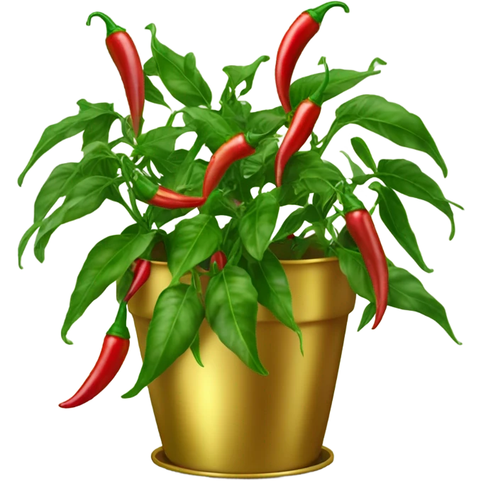 Chili plant in large gold pot emoji