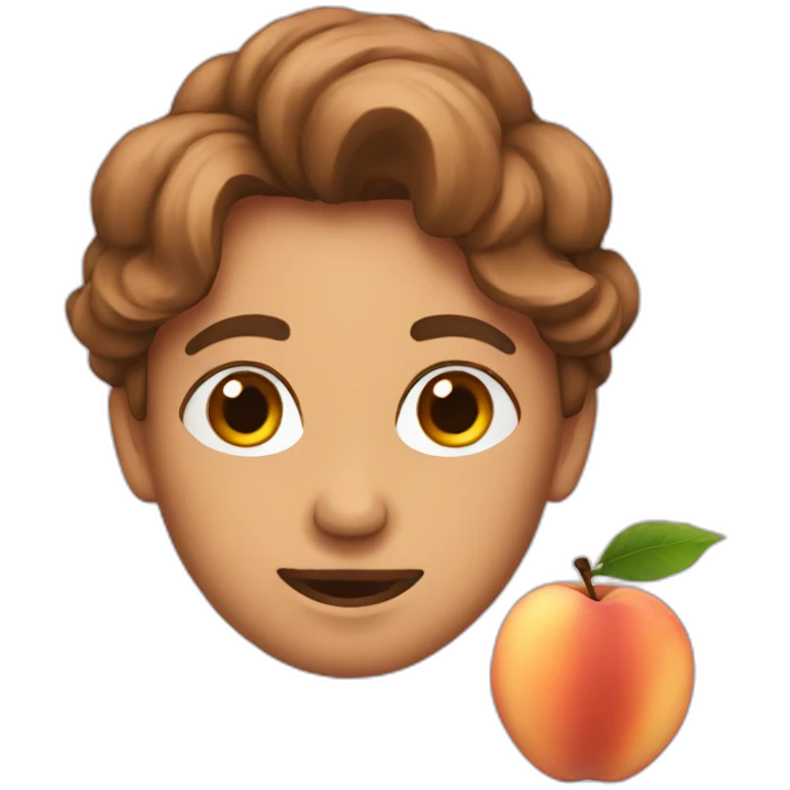 brown peach emoji
