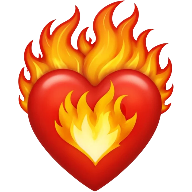 Heart fire exclamation point  emoji