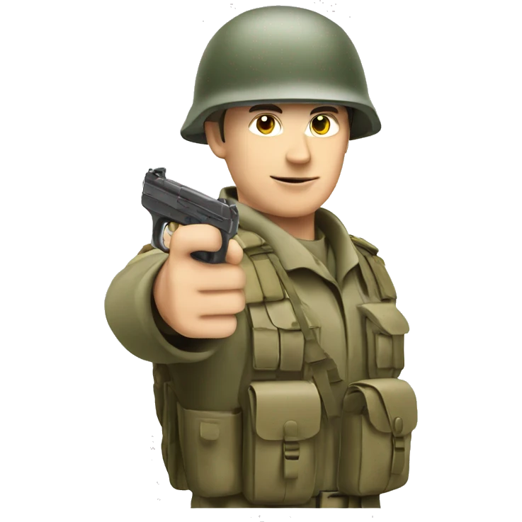 British army soldier pointing with pistol in hand emoji