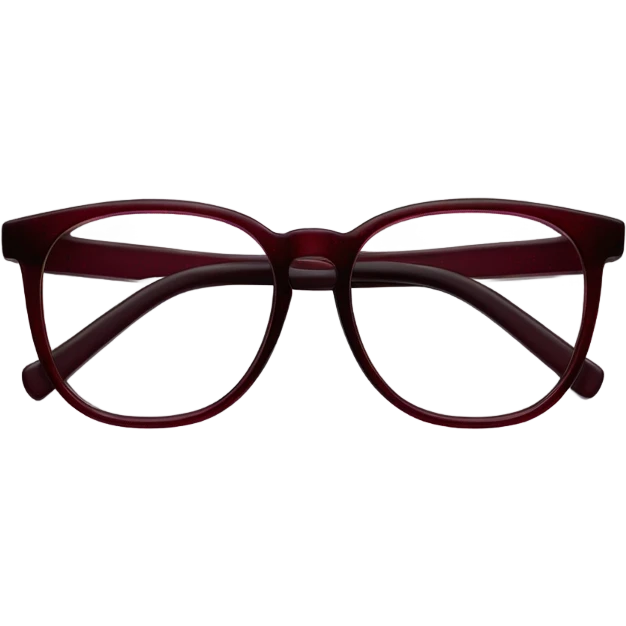 Burgundy glasses without face emoji