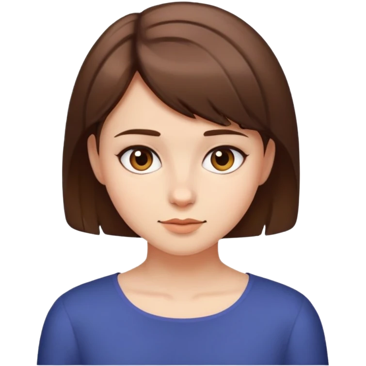 Girl with short hair color brown  emoji