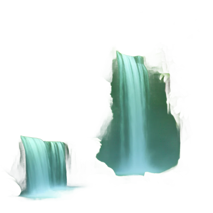 waterfall with nature emoji
