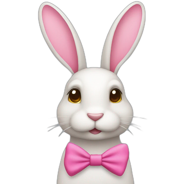 Conejo con lazo rosa emoji