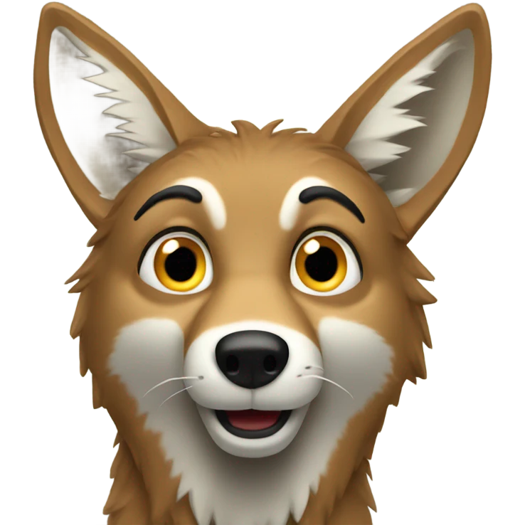 Surprised coyote emoji