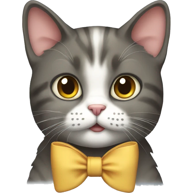 a cat wearing a bow emoji