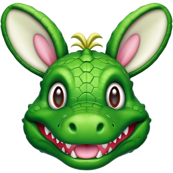 Crocodile with bunny ears emoji