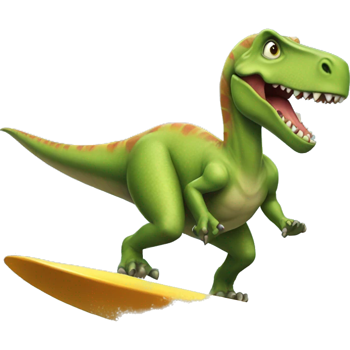 Dinosaur surfing  emoji