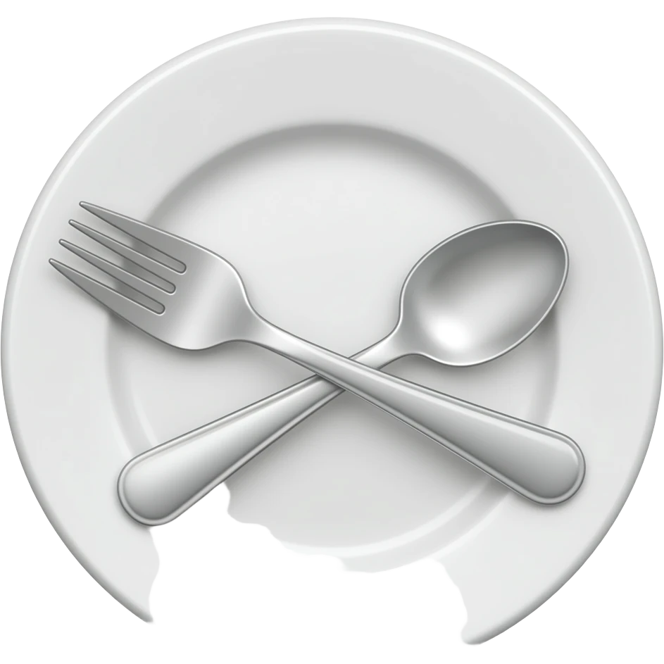 plate with fork and spoon emoji