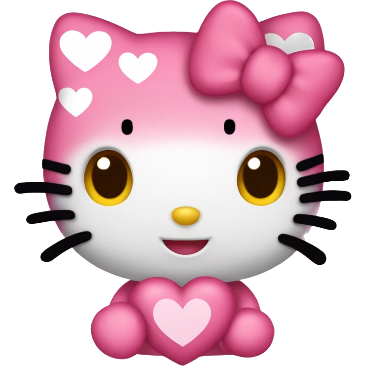 hello kitty with hearts emoji