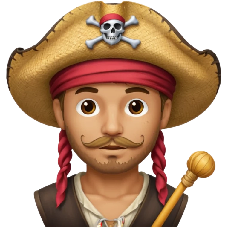 Pirate with a straw hat emoji