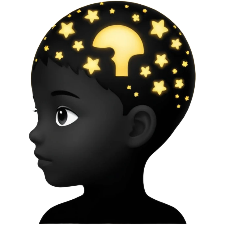 silhouette of a child inside a larger head silhouette emoji