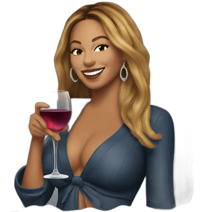 Beyonce drinking wine emoji
