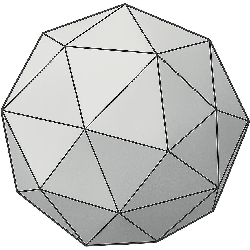light grey dodecahedron, subtle shading, no background emoji
