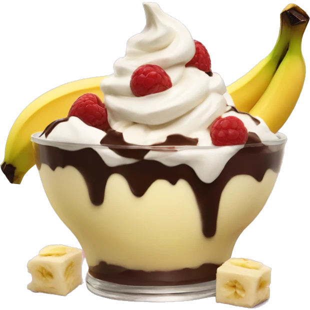 banana split sundae  emoji