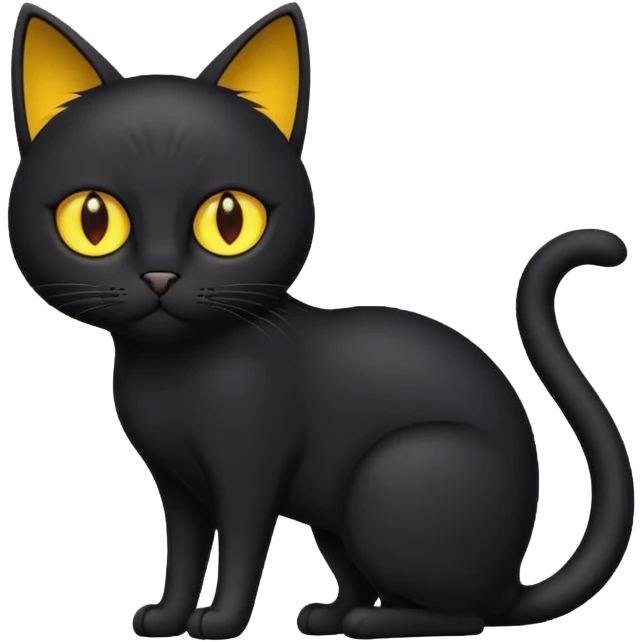 Black cat with yellow eyes emoji