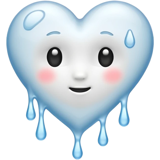 white heart melting emoji