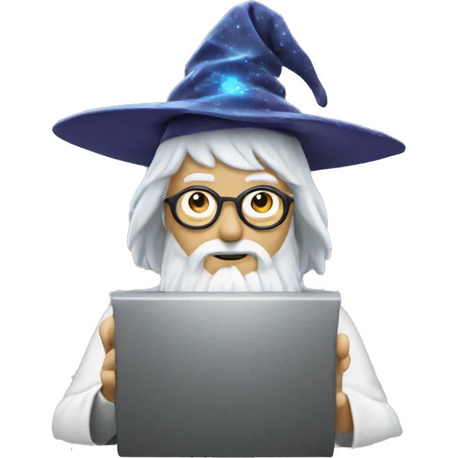wizard coding computer with magic emoji