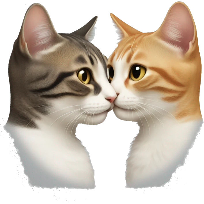 Two cats kissing  emoji