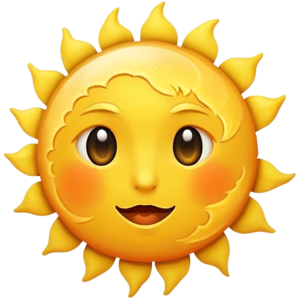 big sun with small tiny yellow moon moon beside it  emoji